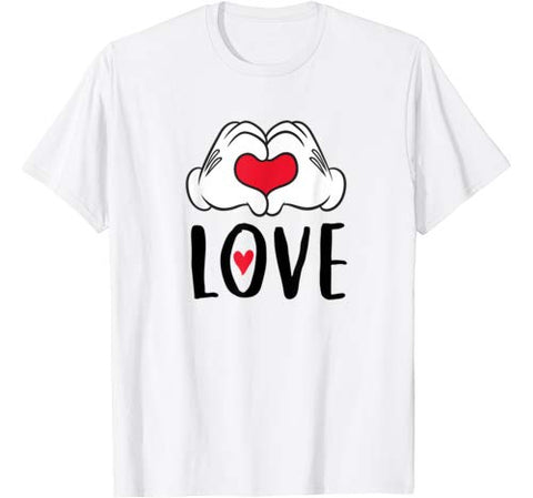 Disney Mickey and Minnie Mouse Heart Hands Love T-Shirt