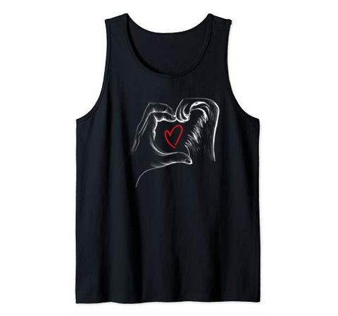 Dog Heart Valentines Day Gift for Dog Lover Puppy Owner Paw Tank Top
