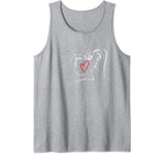 Dog Heart Valentines Day Gift for Dog Lover Puppy Owner Paw Tank Top