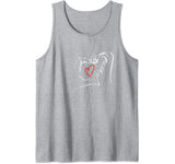 Dog Heart Valentines Day Gift for Dog Lover Puppy Owner Paw Tank Top