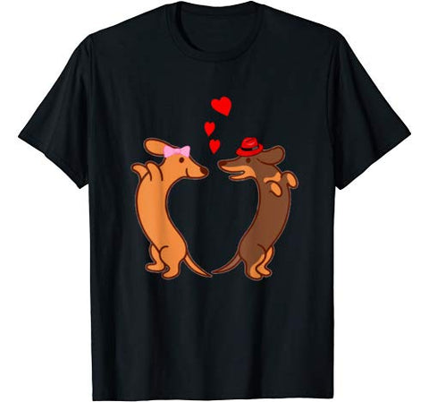 Dog Heart Valentines Day for Couple T-Shirt