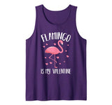 Flamingo Is My Valentine Heart Valentine’s Day Funny Gift Tank Top