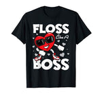 Floss Like A Boss Dance Heart Valentines Day Love T-Shirt T-Shirt