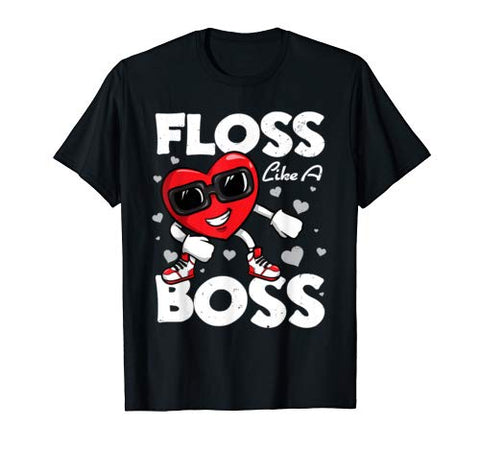 Floss Like A Boss Dance Heart Valentines Day Love T-Shirt T-Shirt