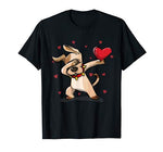 Funny Dabbing Dog Heart Valentine’s Day Gift Boys Girls Kids T-Shirt