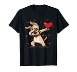 Funny Dabbing Dog Heart Valentine’s Day Gift Boys Girls Kids T-Shirt