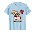 Funny Dabbing Dog Heart Valentine’s Day Gift Boys Girls Kids T-Shirt