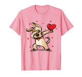 Funny Dabbing Dog Heart Valentine’s Day Gift Boys Girls Kids T-Shirt