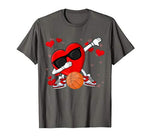 Funny Dabbing Heart Basketball Lover Player Dance Valentines T-Shirt
