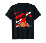 Funny Dabbing Heart Basketball Lover Player Dance Valentines T-Shirt