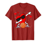 Funny Dabbing Heart Basketball Lover Player Dance Valentines T-Shirt