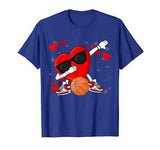 Funny Dabbing Heart Basketball Lover Player Dance Valentines T-Shirt