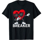 Funny Dabbing Heart Valentines Day Boys Kids Love T shirt