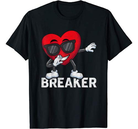 Funny Dabbing Heart Valentines Day Boys Kids Love T shirt