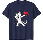 Funny Dabbing Husky Heart Valentine’s Day Gift Boys Girls T-Shirt