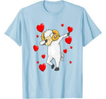 Funny Dabbing Sheep Red Heart Valentines Day Gifts Farmers T-Shirt