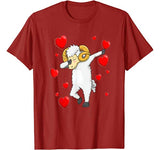 Funny Dabbing Sheep Red Heart Valentines Day Gifts Farmers T-Shirt