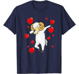 Funny Dabbing Sheep Red Heart Valentines Day Gifts Farmers T-Shirt