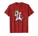Funny Dabbing Unicorn Heart Valentine’s Day Gift Boys Girls T-Shirt