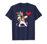 Funny Dabbing Unicorn Heart Valentine’s Day Gift Boys Girls T-Shirt