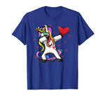 Funny Dabbing Unicorn Heart Valentine’s Day Gift Boys Girls T-Shirt