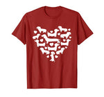 Funny Dachshund Hearts Valentines Day Shirt Dog Mom Gift Tee