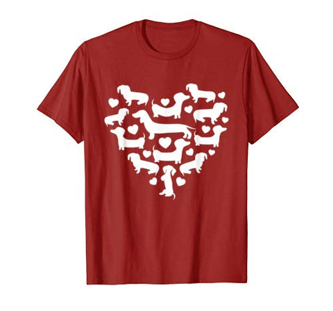 Funny Dachshund Hearts Valentines Day Shirt Dog Mom Gift Tee