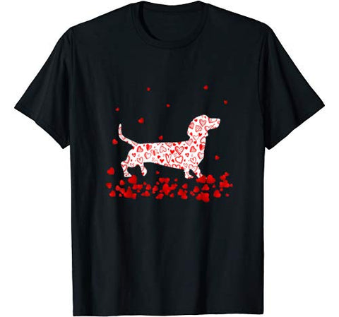 Funny Dachshund Valentines Day Gift Dog Dad Dog Mom T-Shirt