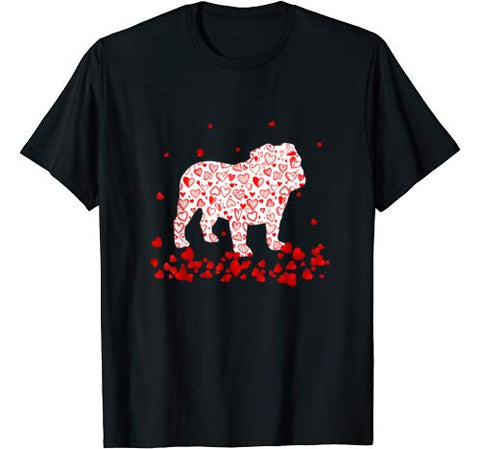 Funny English Bulldog Valentines Day Gift Dog Dad Dog Mom T-Shirt