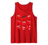 Funny Heart Emojis Love Valentines Day date Gift For Her Him Tank Top