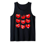 Funny Heart Emojis Love Valentines Day date Gift For Her Him Tank Top