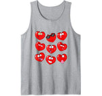 Funny Heart Emojis Love Valentines Day date Gift For Her Him Tank Top