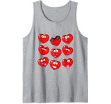 Funny Heart Emojis Love Valentines Day date Gift For Her Him Tank Top