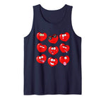 Funny Heart Emojis Love Valentines Day date Gift For Her Him Tank Top