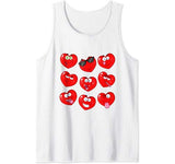 Funny Heart Emojis Love Valentines Day date Gift For Her Him Tank Top