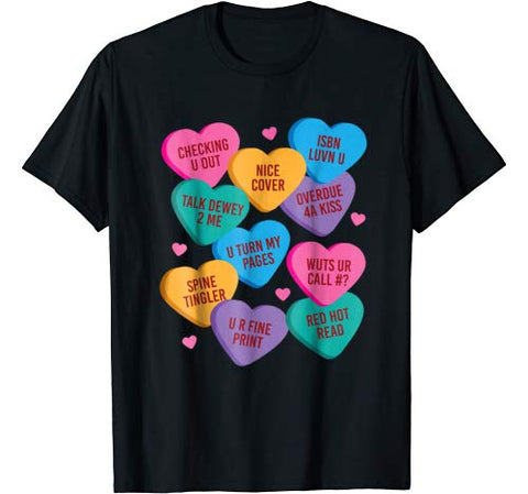 Funny Librarian Shirt Valentines Book Worm Reading Tshirt