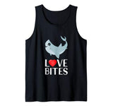 Funny Love Bites T-Shirt Anti Valentine’s Day Shark Shirt Tank Top