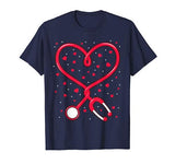 Funny Nurse Valentine’s Day Heart Stethoscope Shirt Gift Tee