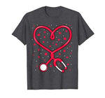 Funny Nurse Valentine’s Day Heart Stethoscope Shirt Gift Tee