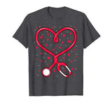 Funny Nurse Valentine’s Day Heart Stethoscope Shirt Gift Tee