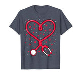 Funny Nurse Valentine’s Day Heart Stethoscope Shirt Gift Tee