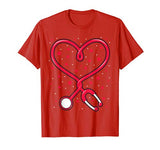 Funny Nurse Valentine’s Day Heart Stethoscope Shirt Gift Tee