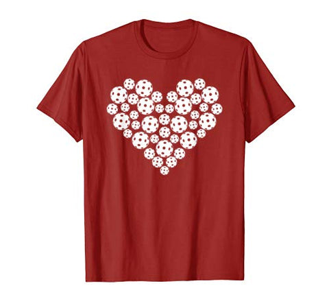 Funny Pickleball Love Heart Shape Valentine T-Shirt