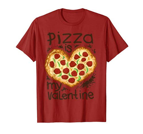 Funny Pizza Is My Valentine Shirt – In Heart Shape Gift Tee