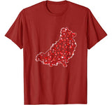 Funny Pomeranian Dog Silhouette Heart Valentines Day Lovers T-Shirt