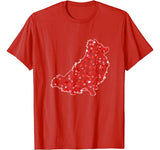 Funny Pomeranian Dog Silhouette Heart Valentines Day Lovers T-Shirt