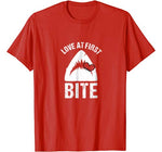 Funny Shark Valentine’s Day Shirt  Love at First Bite Gift