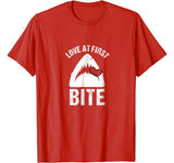 Funny Shark Valentine’s Day Shirt  Love at First Bite Gift