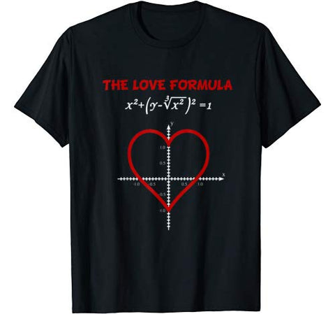 Funny The Love Formula Math T Shirt for Valentine Day