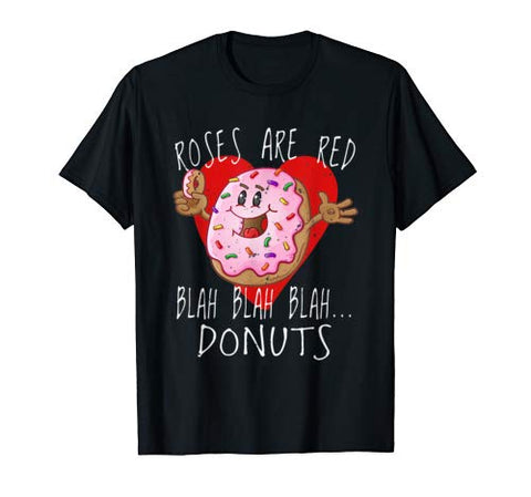 Funny Valentines Day T Shirt Boys Roses Are Red Donuts